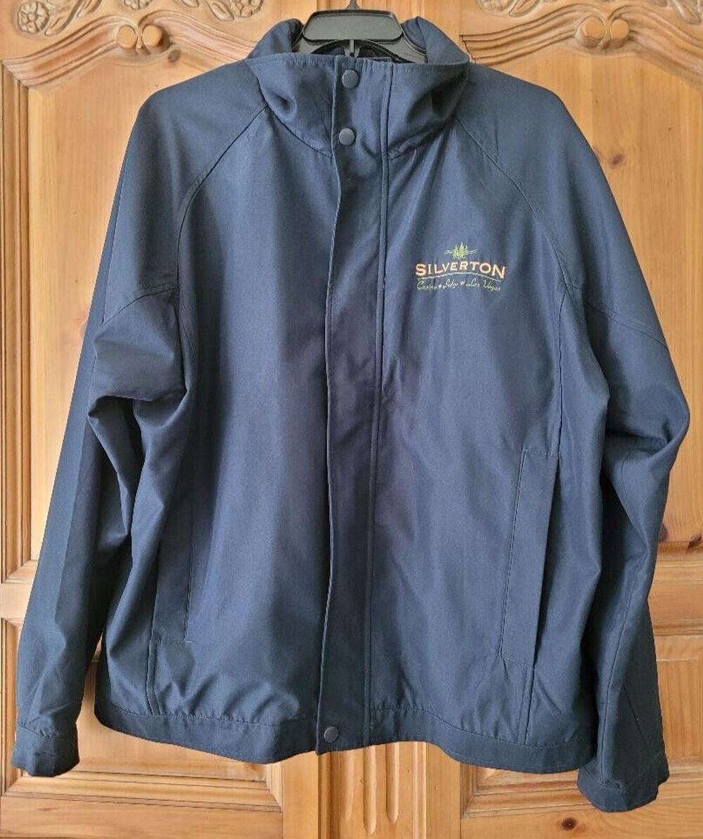 Casino Logo Men's Bomber-styled, Navy Fall/Spring Jacket--Sz XXLg-Silverton